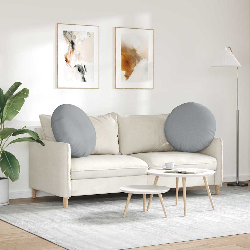 Cuscini per Seduta 2 pcs Grigio chiaro Ø80 x 29 cm Tessuto