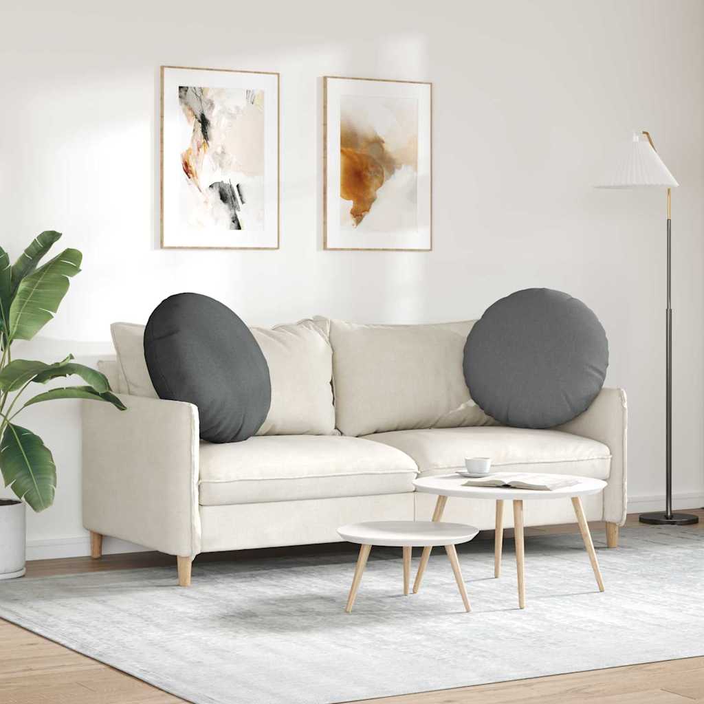 Cuscini per Seduta 2 pcs Grigio scuro Ø80 x 29 cm Tessuto