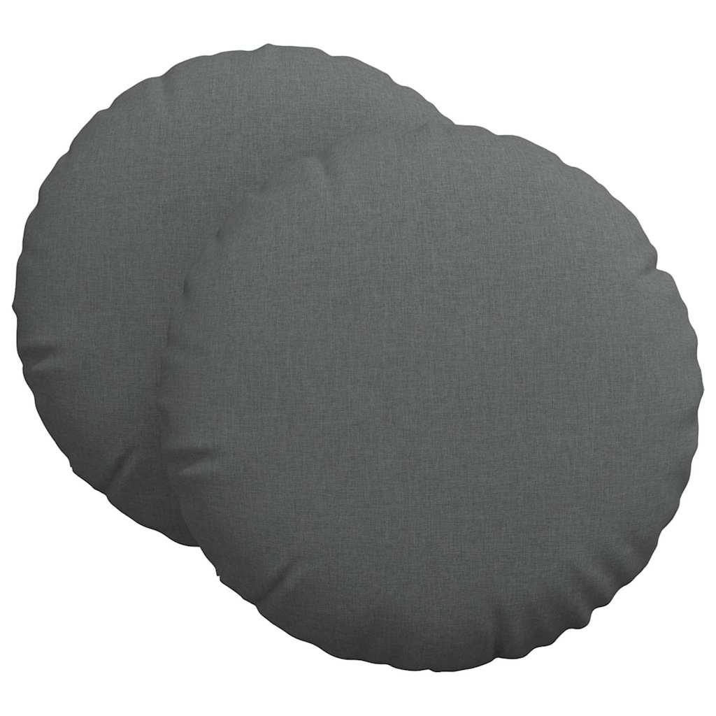 Cuscini per Seduta 2 pcs Grigio scuro Ø80 x 29 cm Tessuto