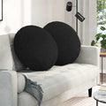 Cuscini per Seduta 2 pcs Nero Ø80 x 29 cm Tessuto