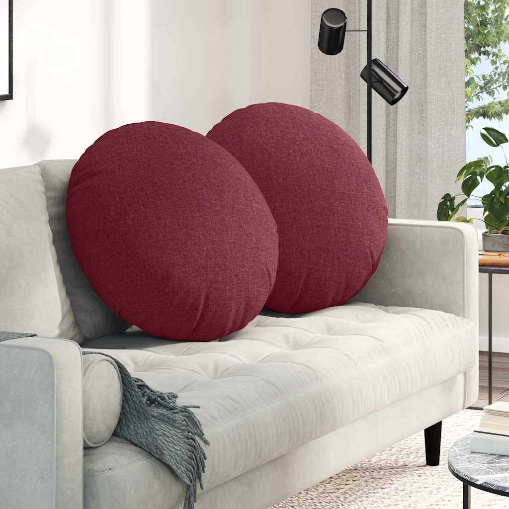 Cuscini per Seduta 2 pcs Rosso Vino Ø80 x 29 cm Tessuto