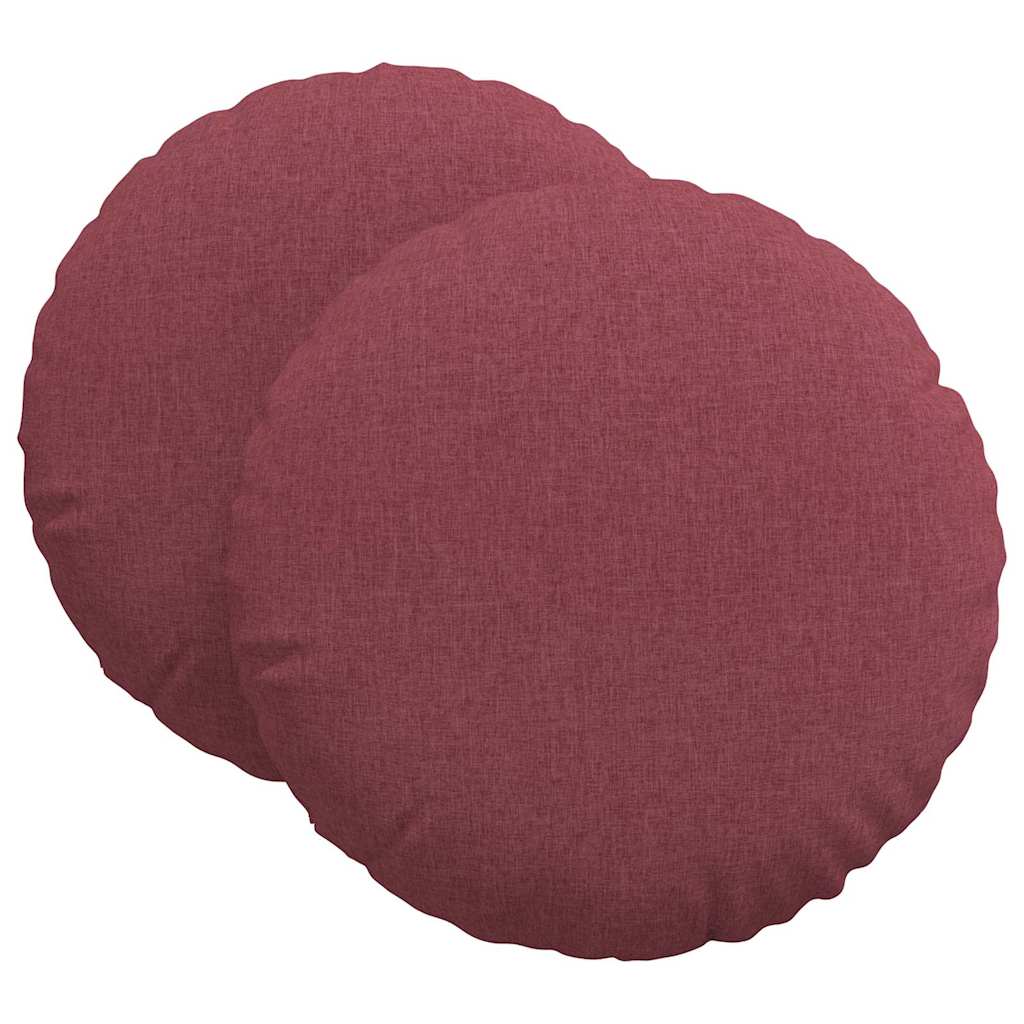 Cuscini per Seduta 2 pcs Rosso Vino Ø80 x 29 cm Tessuto