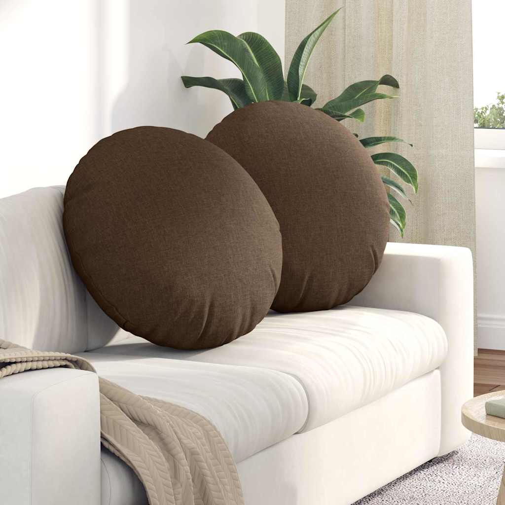 Cuscini per Seduta 2 pcs Marrone Ø80 x 29 cm Tessuto