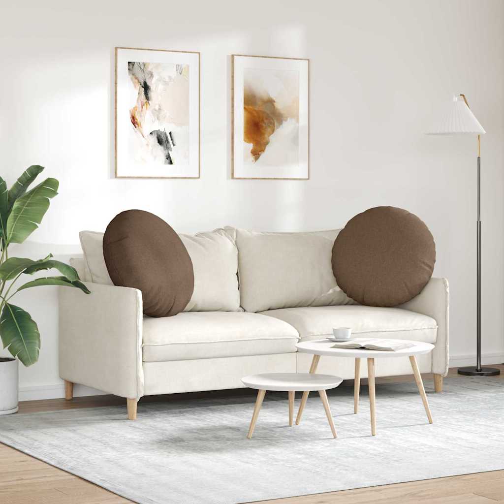 Cuscini per Seduta 2 pcs Marrone Ø80 x 29 cm Tessuto