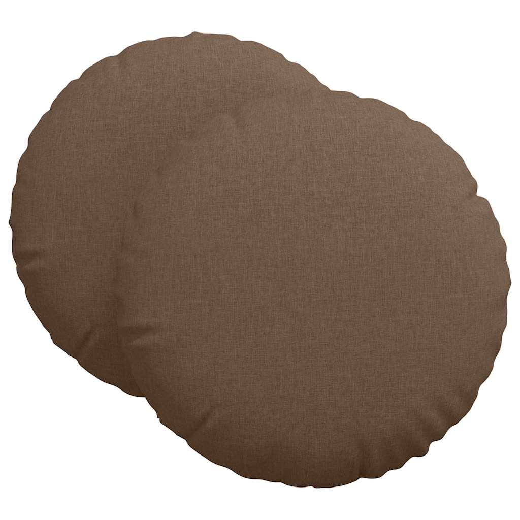 Cuscini per Seduta 2 pcs Marrone Ø80 x 29 cm Tessuto