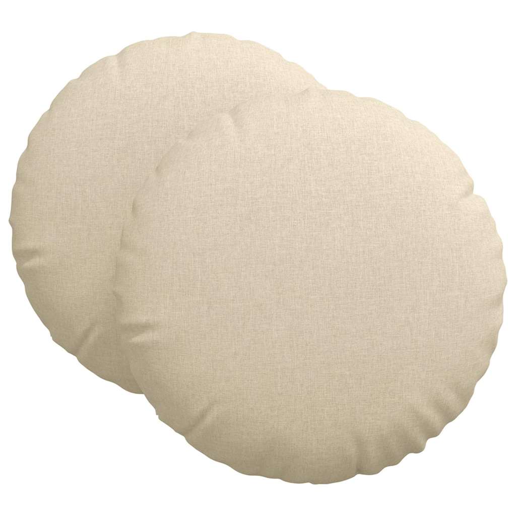 Cuscini per Seduta 2 pcs Crema Ø80 x 29 cm Tessuto