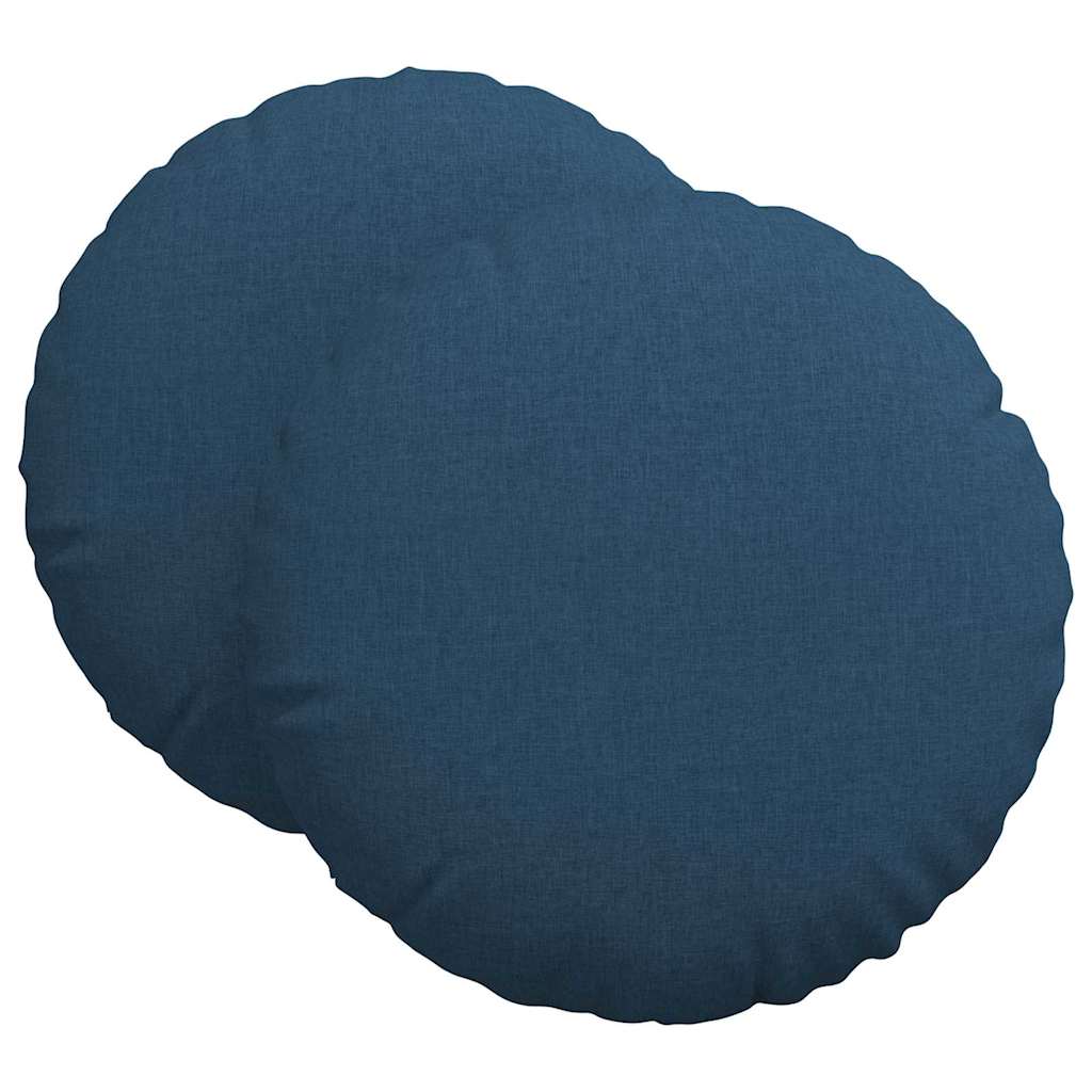 Cuscini per Seduta 2 pcs Blu Ø80 x 29 cm Tessuto