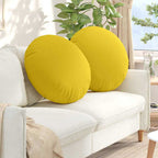 Cuscini per Seduta 2 pcs Giallo Chiaro Ø80 x 29 cm Tessuto