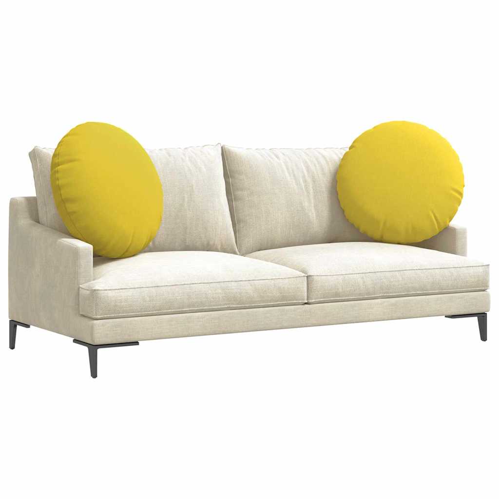 Cuscini per Seduta 2 pcs Giallo Chiaro Ø80 x 29 cm Tessuto
