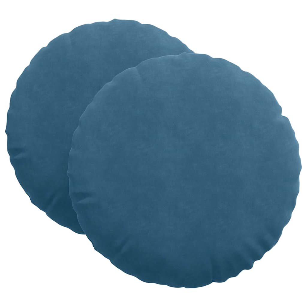 Cuscini per Seduta 2 pcs Blu Ø 80 x 29 cm Velluto