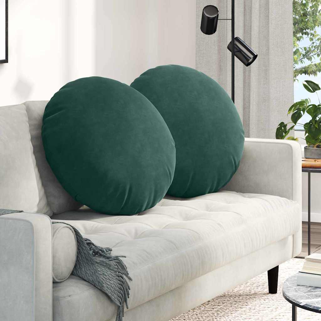 Cuscini per Seduta 2 pcs Verde Scuro Ø 80 x 29 cm Velluto