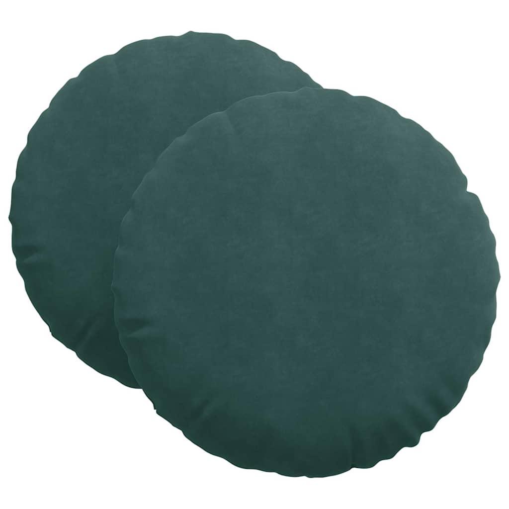 Cuscini per Seduta 2 pcs Verde Scuro Ø 80 x 29 cm Velluto