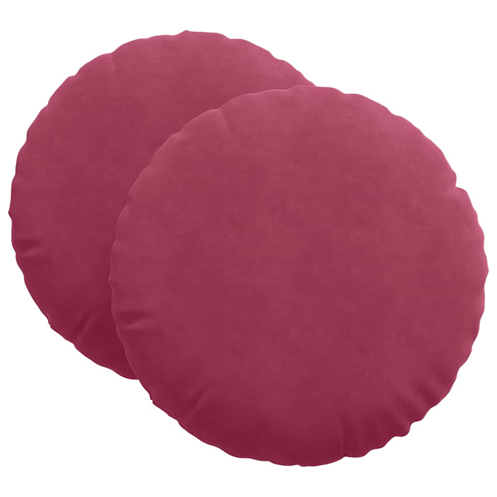 Cuscini per Seduta 2 pcs Rosso Vino Ø 80 x 29 cm Velluto
