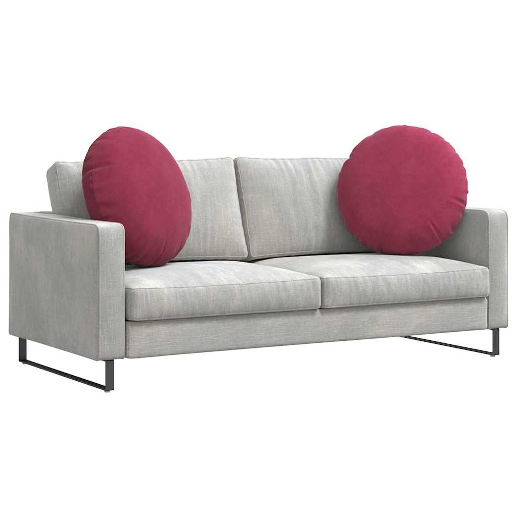 Cuscini per Seduta 2 pcs Rosso Vino Ø 80 x 29 cm Velluto