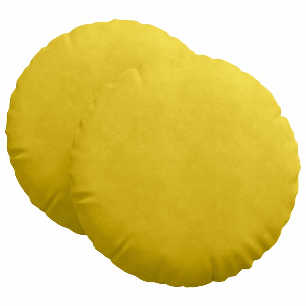 Cuscini per Seduta 2 pcs Giallo Ø 80 x 29 cm Velluto