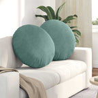 Cuscini per Seduta 2 pcs Verde Mare Ø 40 x 13 cm Velluto