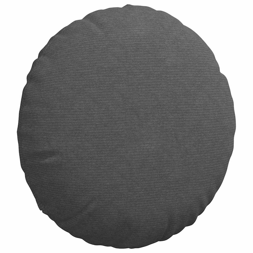 Cuscini per Seduta 2 pcs Grigio scuro Ø 80 cm Tessuto in Cords
