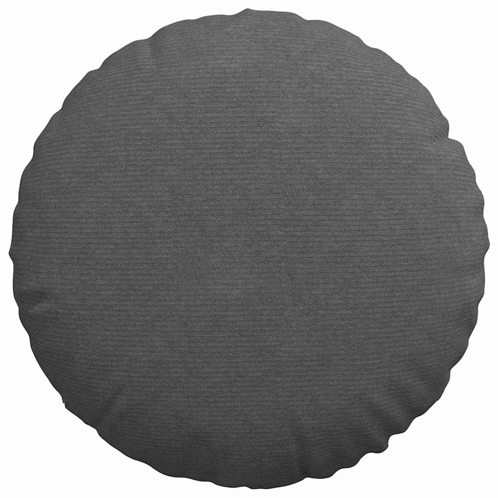 Cuscini per Seduta 2 pcs Grigio scuro Ø 80 cm Tessuto in Cords