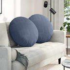 Cuscini per Seduta 2 pcs Blu Ø 80 cm Tessuto in Cords