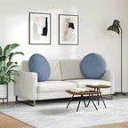 Cuscini per Seduta 2 pcs Blu Ø 80 cm Tessuto in Cords