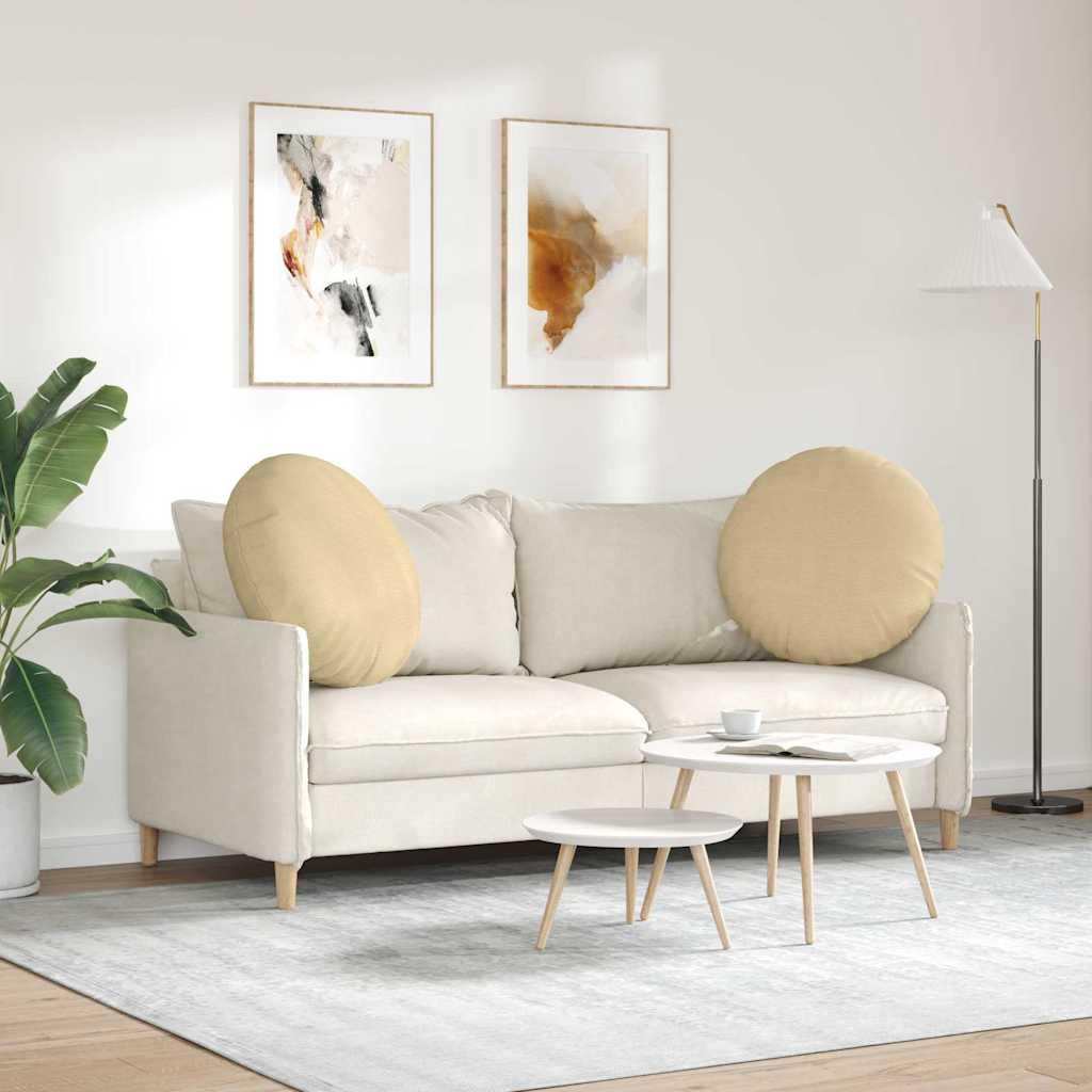 Cuscini per Seduta 2 pcs Grigio Verde Ø 80 cm Tessuto in Cords