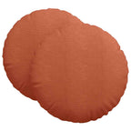 Cuscini per Seduta 2 pcs Rosso Arancio Ø 80 cm Tessuto in Cords