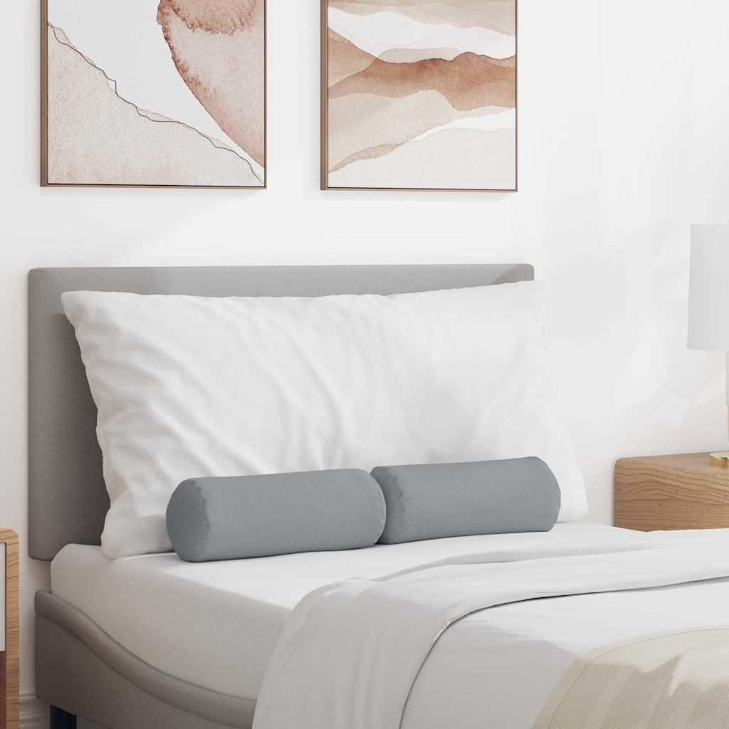 Cuscini a rullo 2 pcs Grigio chiaro Ø 15 x 40 cm Tessuto