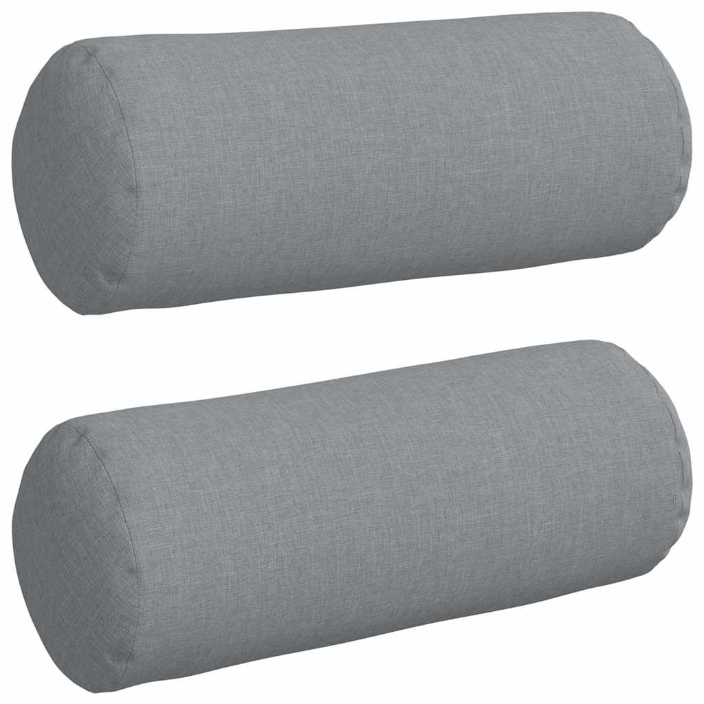 Cuscini a rullo 2 pcs Grigio chiaro Ø 15 x 40 cm Tessuto