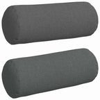 Cuscini a rullo 2 pcs Grigio scuro Ø 15 x 40 cm Tessuto