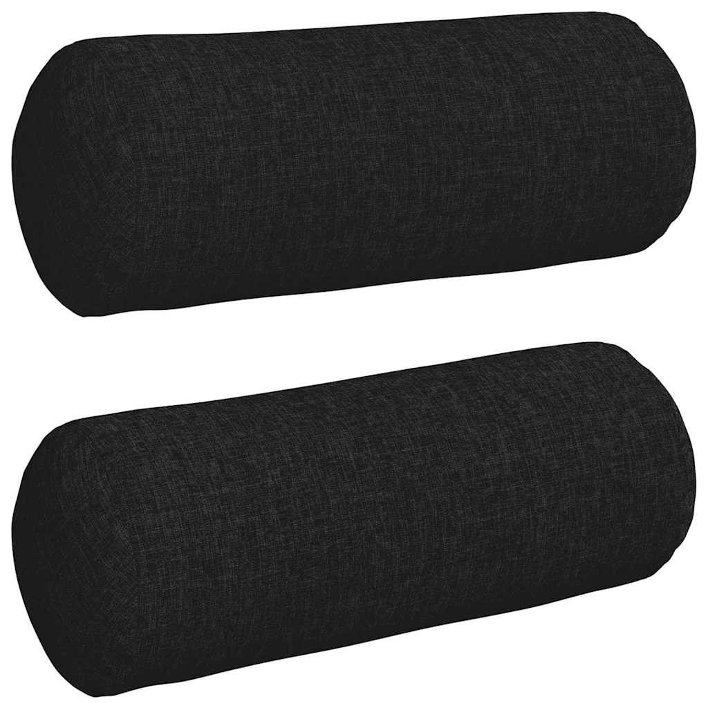 Cuscini a rullo 2 pcs Nero Ø 15 x 40 cm Tessuto