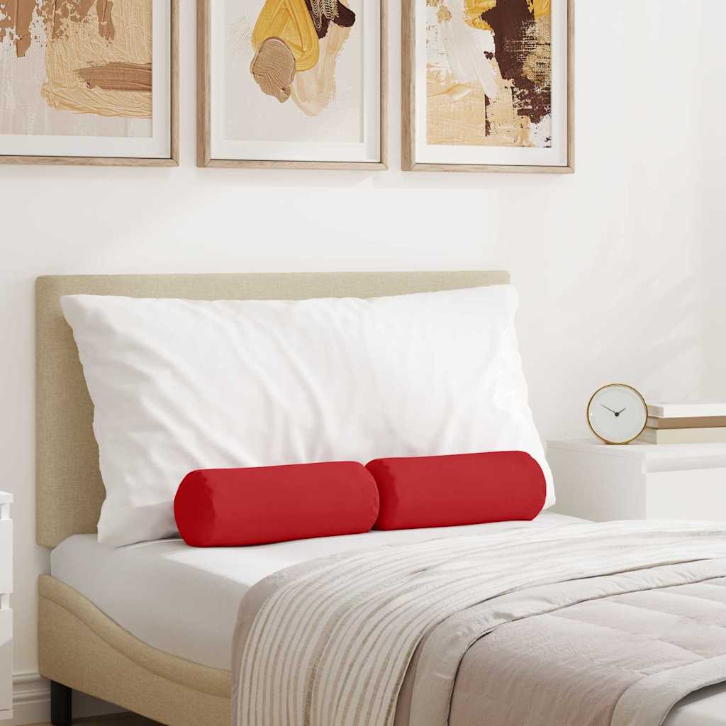 Cuscini a rullo 2 pcs Rosso Ø 15 x 40 cm Tessuto