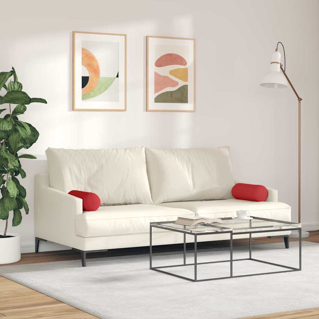Cuscini a rullo 2 pcs Rosso Ø 15 x 40 cm Tessuto