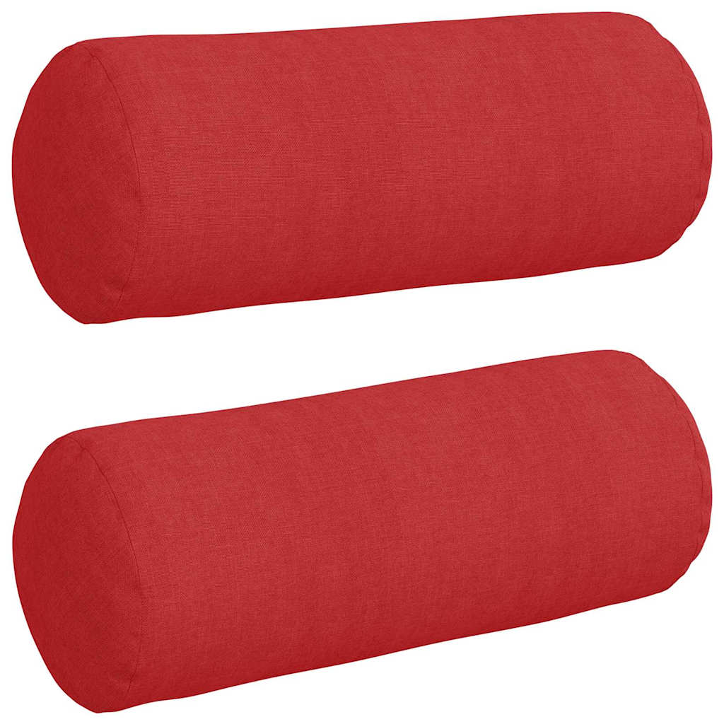 Cuscini a rullo 2 pcs Rosso Ø 15 x 40 cm Tessuto