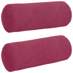 Cuscini a rullo 2 pcs Rosso Vino Ø 15 x 40 cm Tessuto in Cords