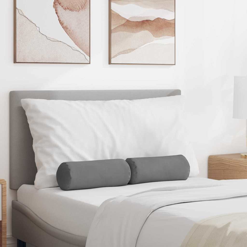 Cuscini a rullo 2 pcs Grigio scuro Ø 15 x 40 cm