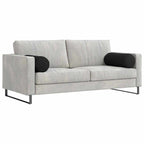 Cuscini a rullo 2 pcs Nero Ø 25 x 70 cm Tessuto