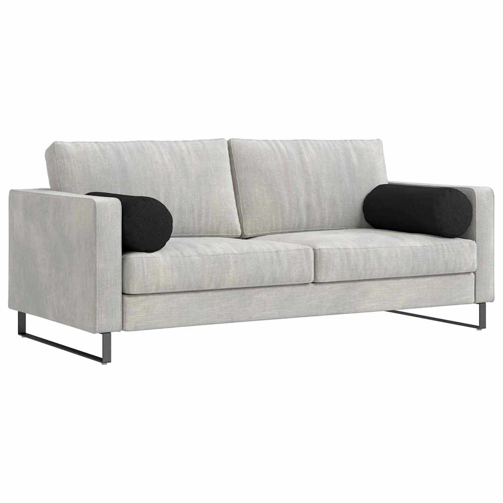 Cuscini a rullo 2 pcs Nero Ø 25 x 70 cm Tessuto
