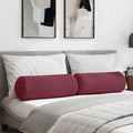 Cuscini a rullo 2 pcs Rosso Vino Ø 25 x 70 cm Tessuto