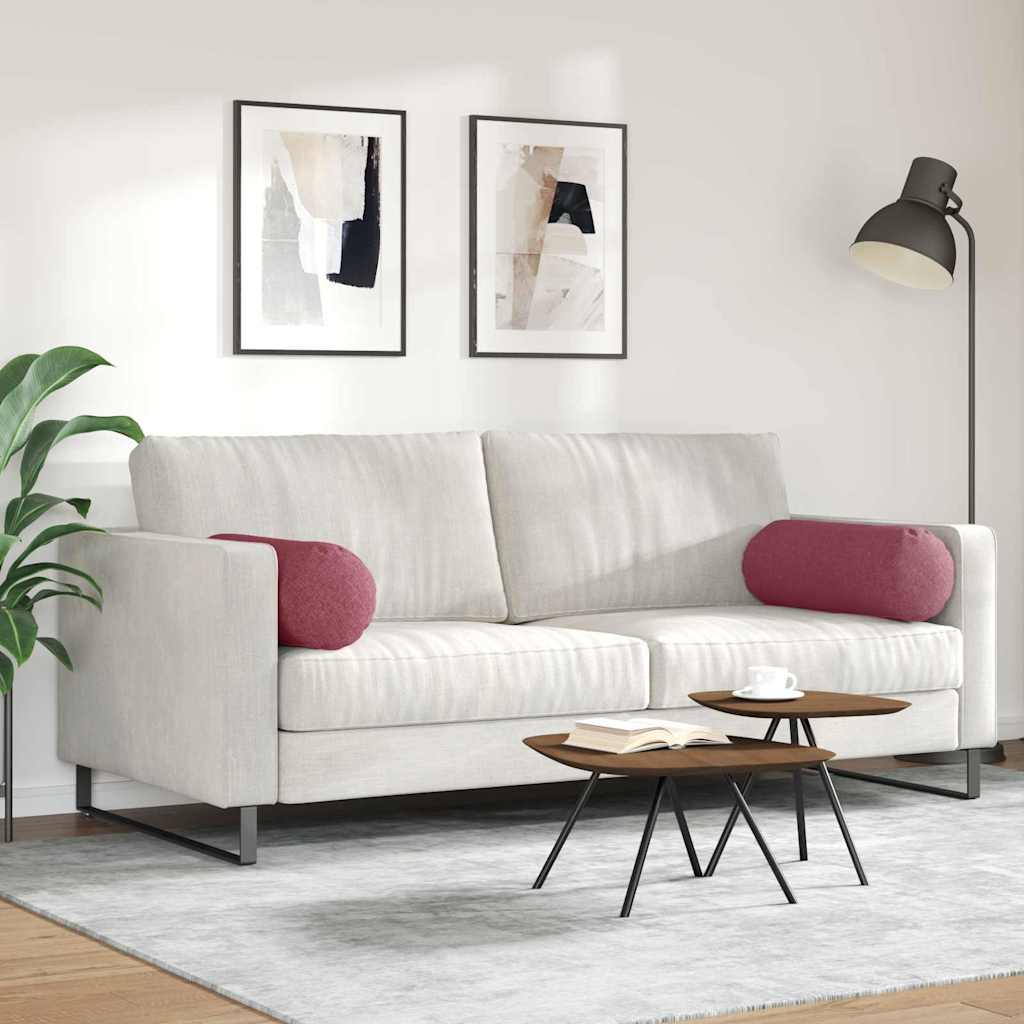 Cuscini a rullo 2 pcs Rosso Vino Ø 25 x 70 cm Tessuto