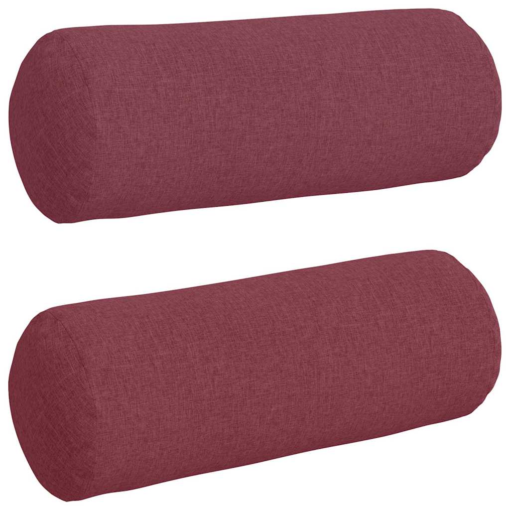 Cuscini a rullo 2 pcs Rosso Vino Ø 25 x 70 cm Tessuto