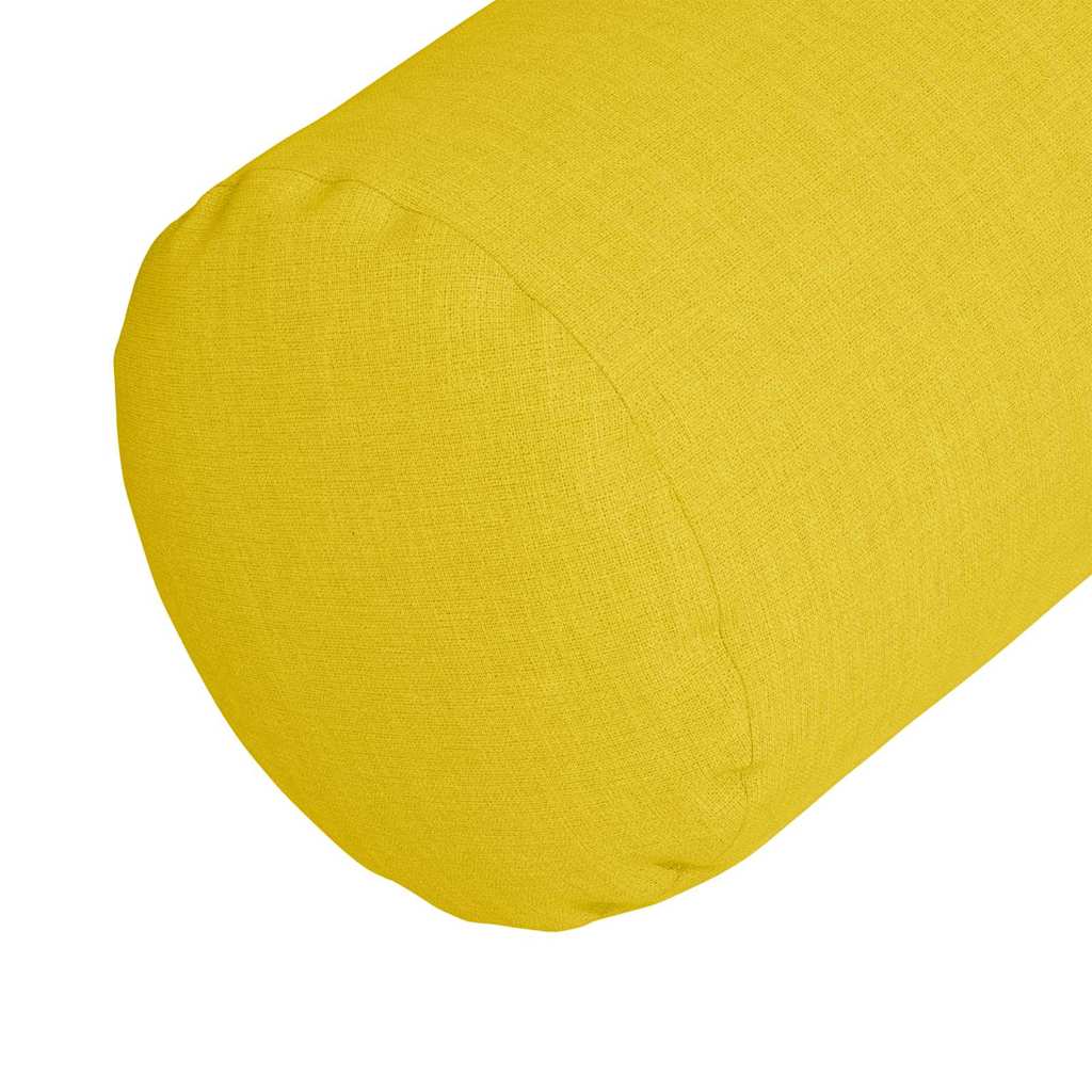 Cuscini a rullo 2 pcs Giallo Chiaro Ø 25 x 70 cm Tessuto