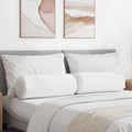 Cuscini a rullo 2 pcs Bianco Ø 25 x 70 cm Tessuto