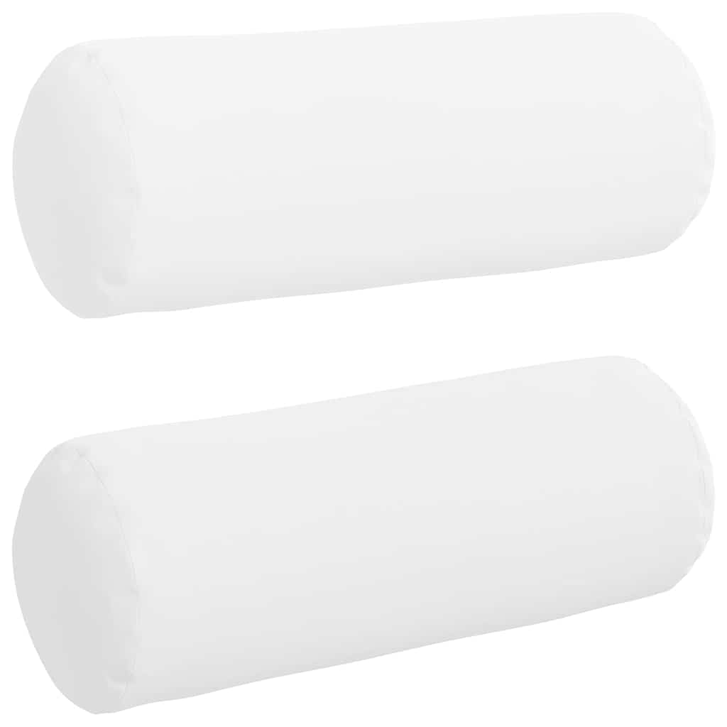 Cuscini a rullo 2 pcs Bianco Ø 25 x 70 cm Tessuto