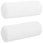 Cuscini a rullo 2 pcs Bianco Ø 25 x 70 cm Tessuto
