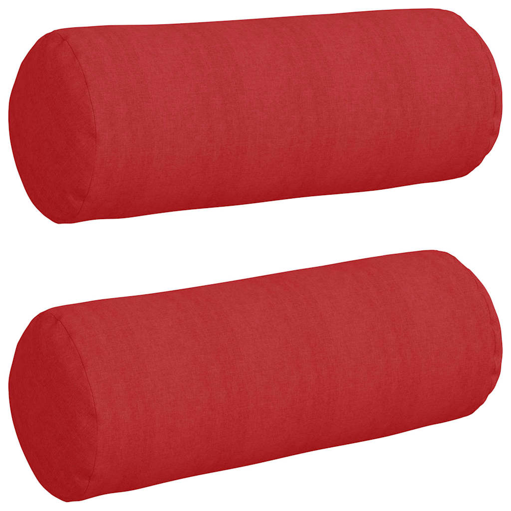Cuscini a rullo 2 pcs Rosso Ø 25 x 70 cm Tessuto