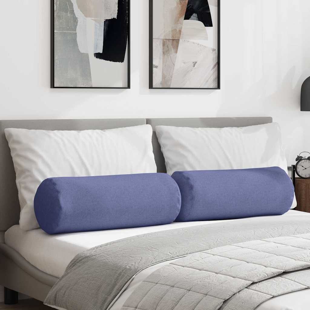 Cuscini a rullo 2 pcs Blu jeans Ø 25 x 70 cm Tessuto