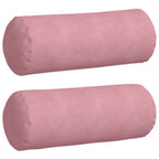 Cuscini a rullo 2 pcs Rosa Ø 25 x 70 cm Tessuto in Cords