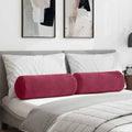 Cuscini a rullo 2 pcs Rosso Vino Ø 25 x 70 cm Tessuto in Cords