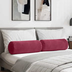 Cuscini a rullo 2 pcs Rosso Vino Ø 25 x 70 cm Tessuto in Cords