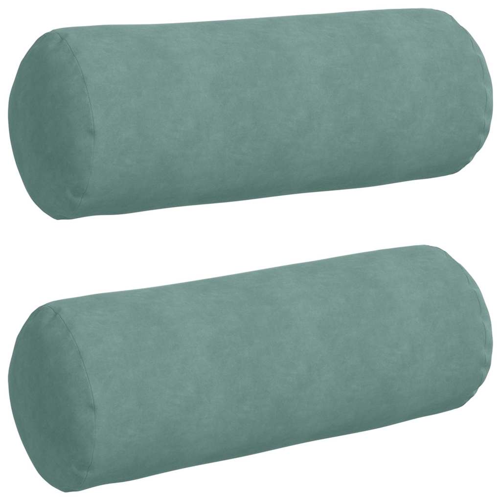 Cuscini a rullo 2 pcs Verde Mare Ø 25 x 70 cm Tessuto in Cords